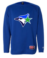 Blue Jays Long Sleeve Mesh Flatback Fleece Pullover