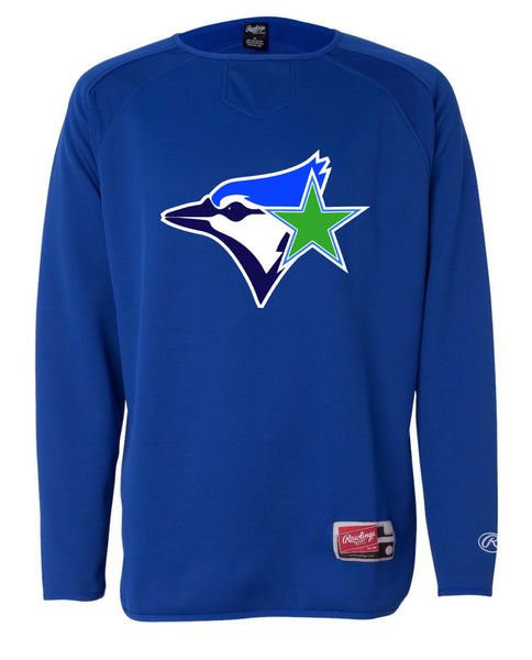 Blue Jays Long Sleeve Mesh Flatback Fleece Pullover